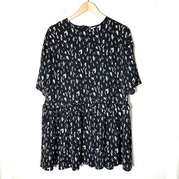 ASOS black and white half sleeve oversized shift dress size 6 B92 - Picture 1 of 4